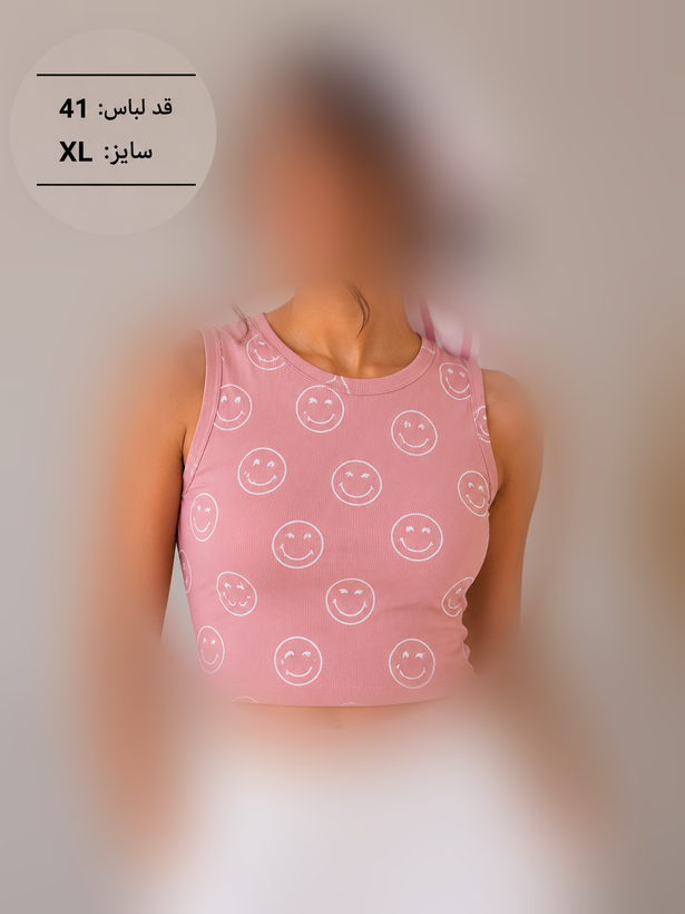 کراپ تاپ کبریتی Ever.me آستین حلقه ای مدل لبخند فانتزی